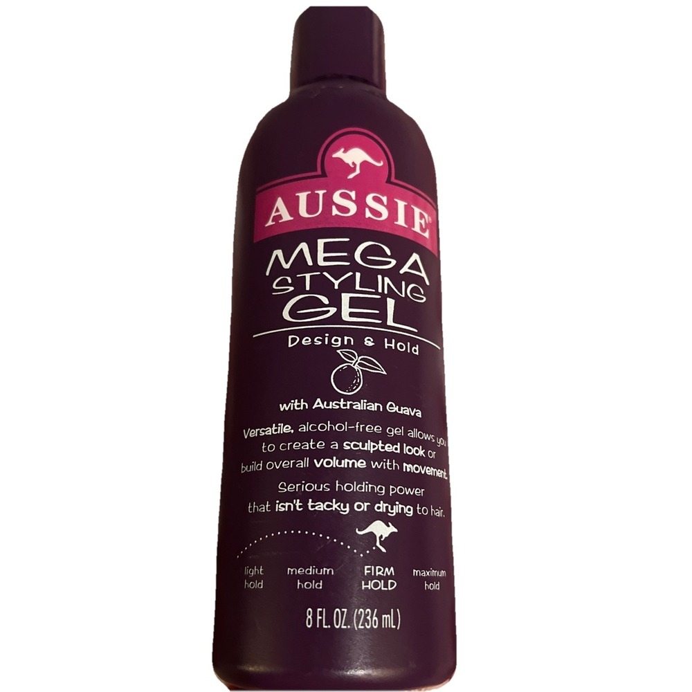 Aussie Mega Styling Gel Design Firm Hold 8 Fl‎ Oz. Alcohol Free Australian Guava